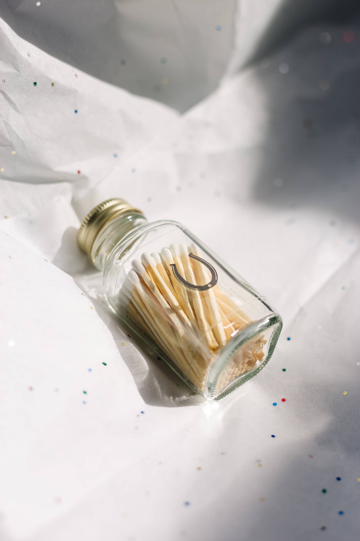 Lucky Horseshoe 2" White Match Jar | Western Match Holder - A Taste of Kentucky