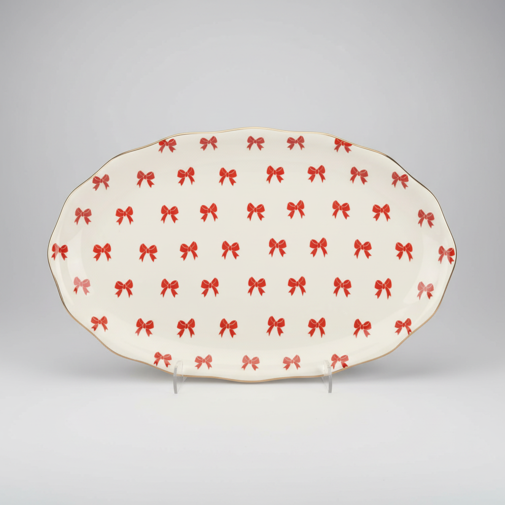 Jolly Red Bow Platter - A Taste of Kentucky