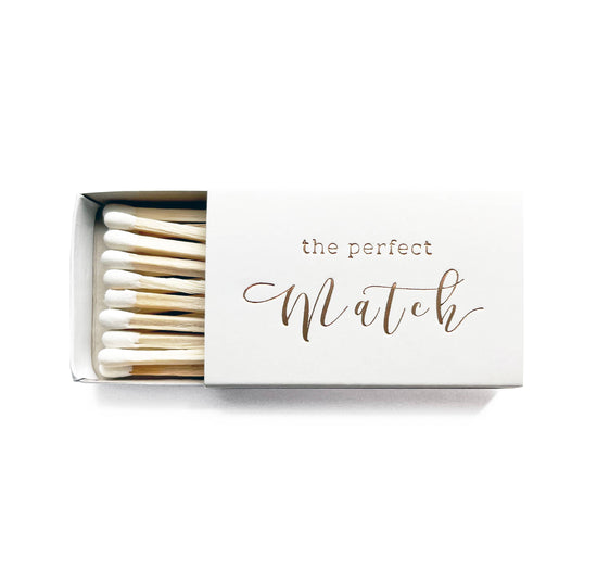 The Perfect Match Matchbox | Gold & White Wedding Matchbook - A Taste of Kentucky