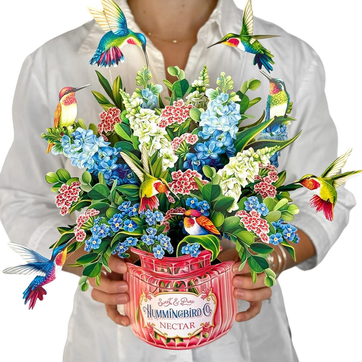 Hummingbird Oasis Pop-Up Bouquet – 3D Paper Flowers Gift - A Taste of Kentucky