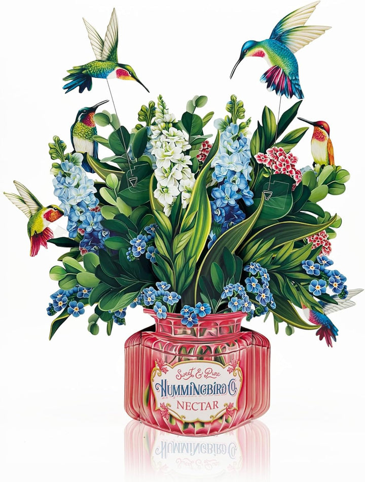 Hummingbird Oasis Pop-Up Bouquet – 3D Paper Flowers Gift - A Taste of Kentucky