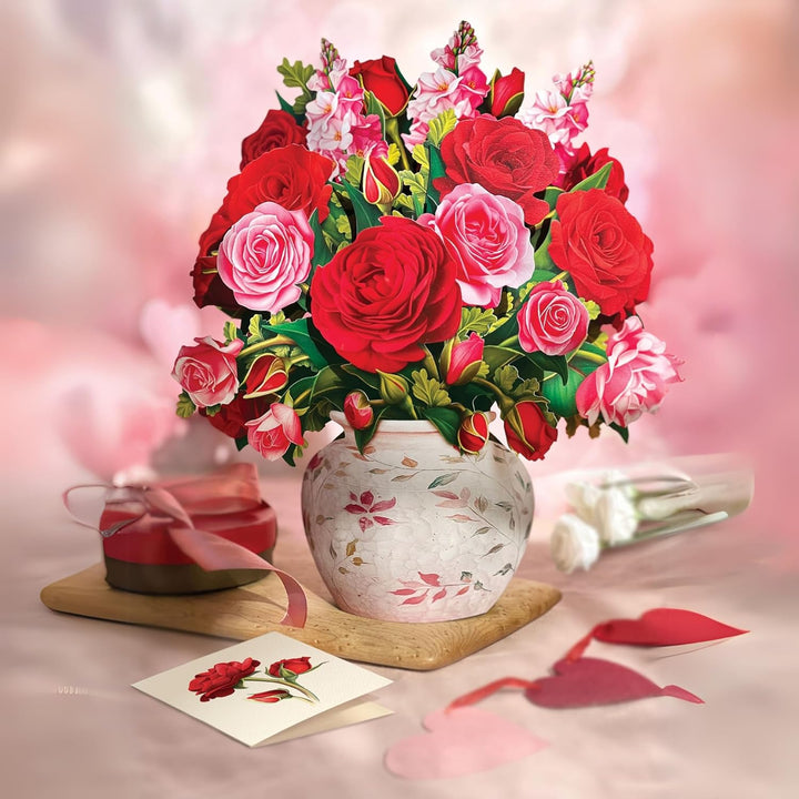 Blooming Roses Pop-Up Bouquet – 3D Paper Flower Card - A Taste of Kentucky