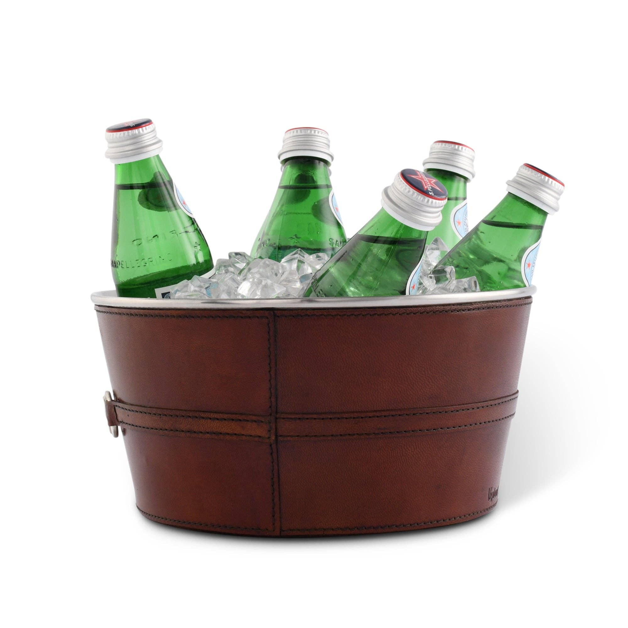 Premium Genuine Leather Bit Ice Tub – Sophisticated Beverage Cooler - A Taste of Kentucky