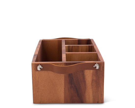 Horse Bits Leather Handles Flatware Caddy - A Taste of Kentucky