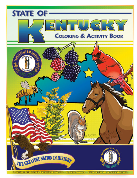 Kentucky State Coloring Book 8.5 x 11 - A Taste of Kentucky