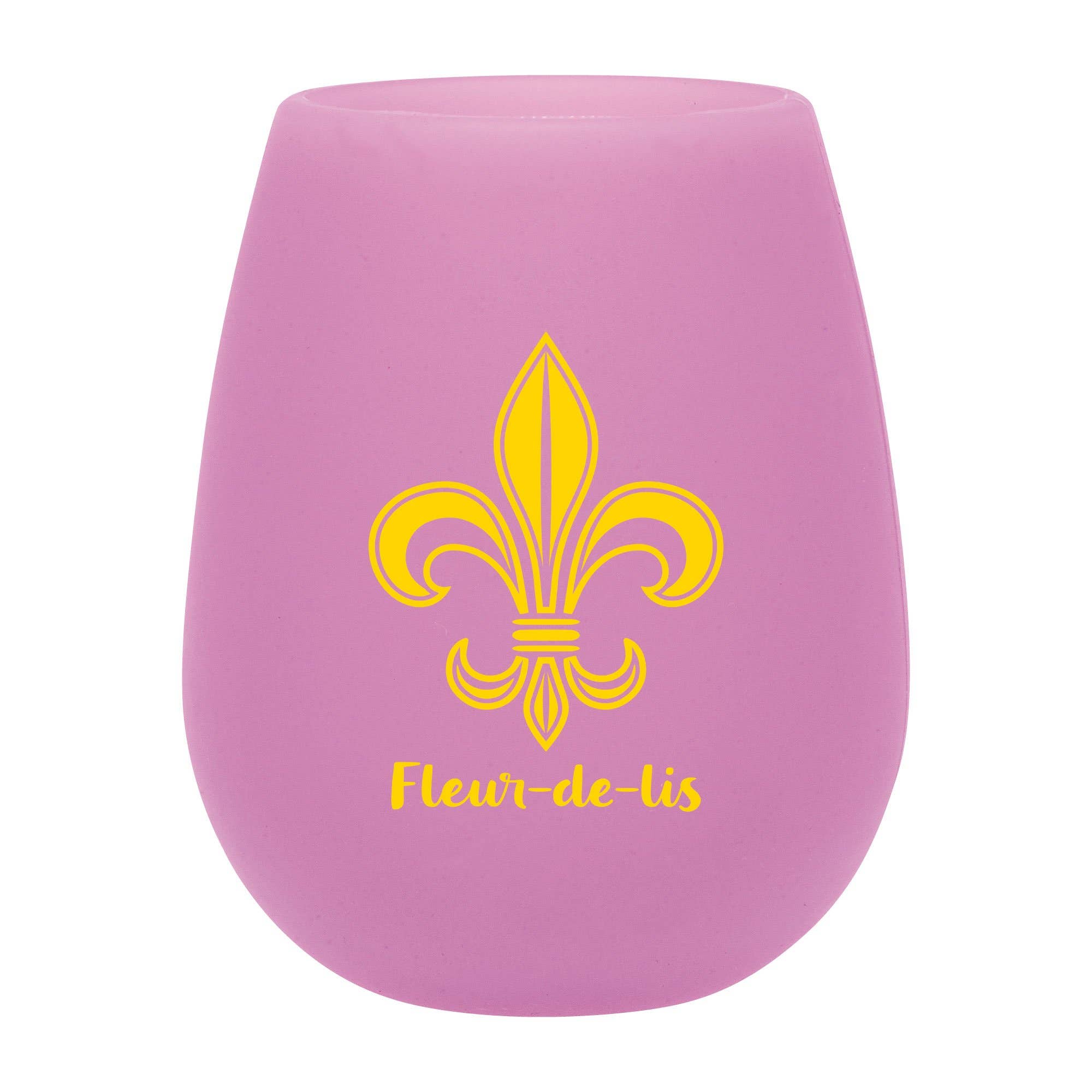 4-Piece Fleur-de-lis 12 oz. Silicone Stemless Wine Glass - A Taste of Kentucky