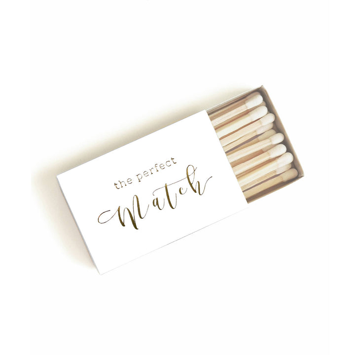 The Perfect Match Matchbox | Gold & White Wedding Matchbook - A Taste of Kentucky