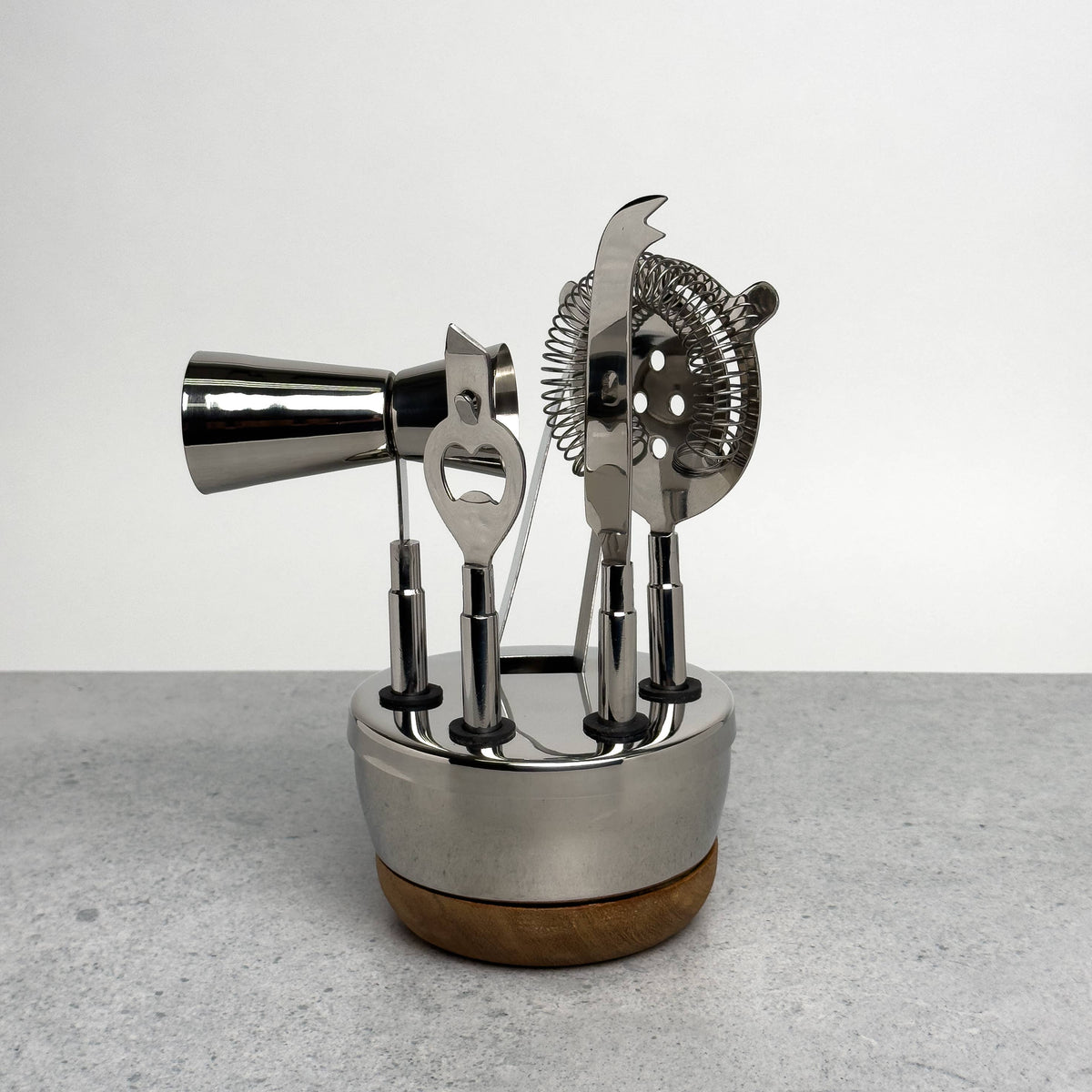 Polished Alu&Wood Bar Tools S/6