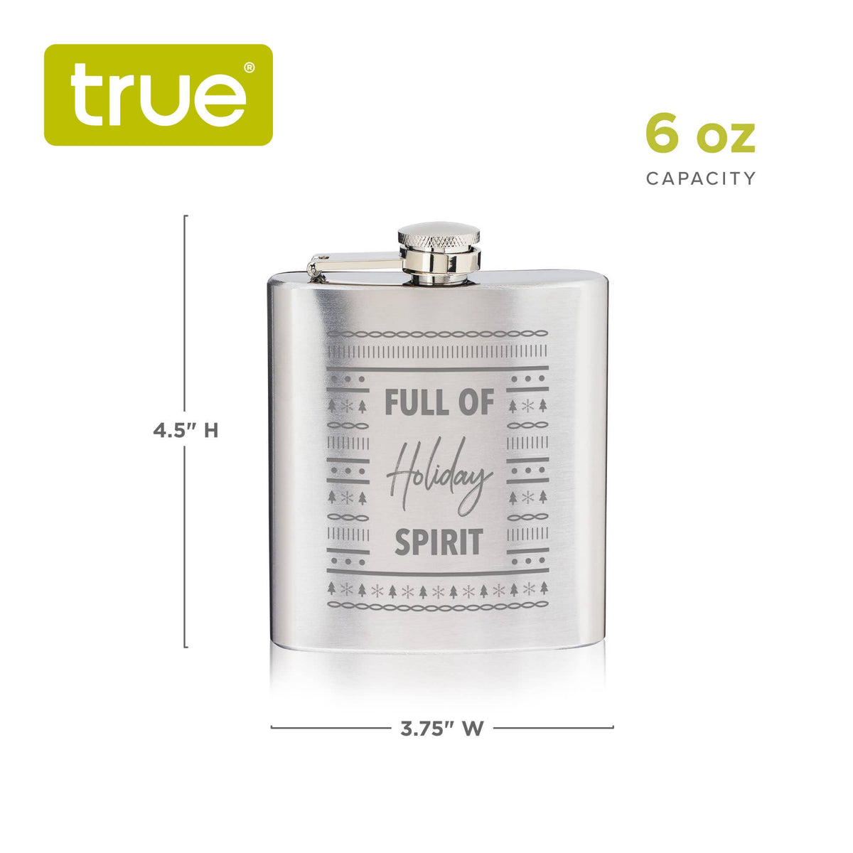 Stainless Steel Flask Full of Holiday Spirit - A Taste of Kentucky