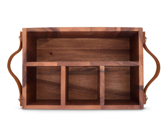 Horse Bits Leather Handles Flatware Caddy - A Taste of Kentucky