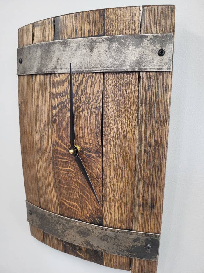 Wall Clock-Whiskey Barrel Staves-Rustic - A Taste of Kentucky