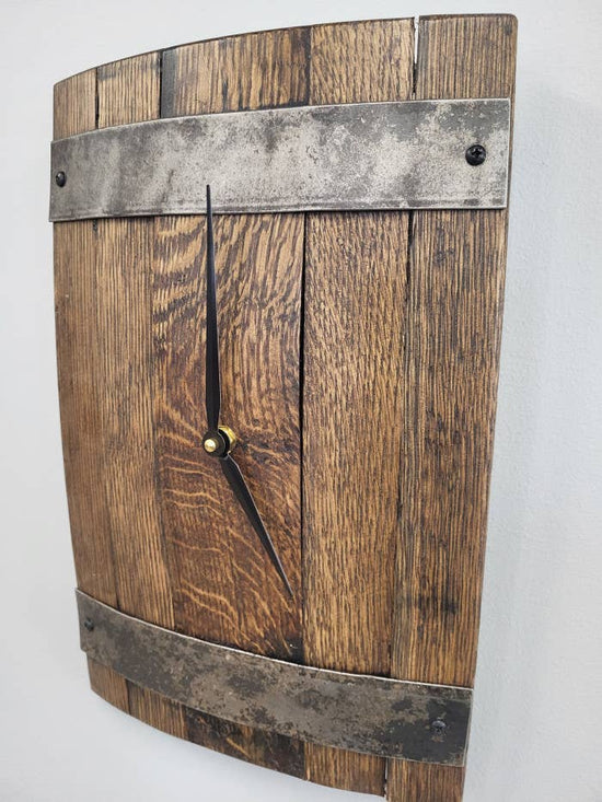 Wall Clock-Whiskey Barrel Staves-Rustic - A Taste of Kentucky