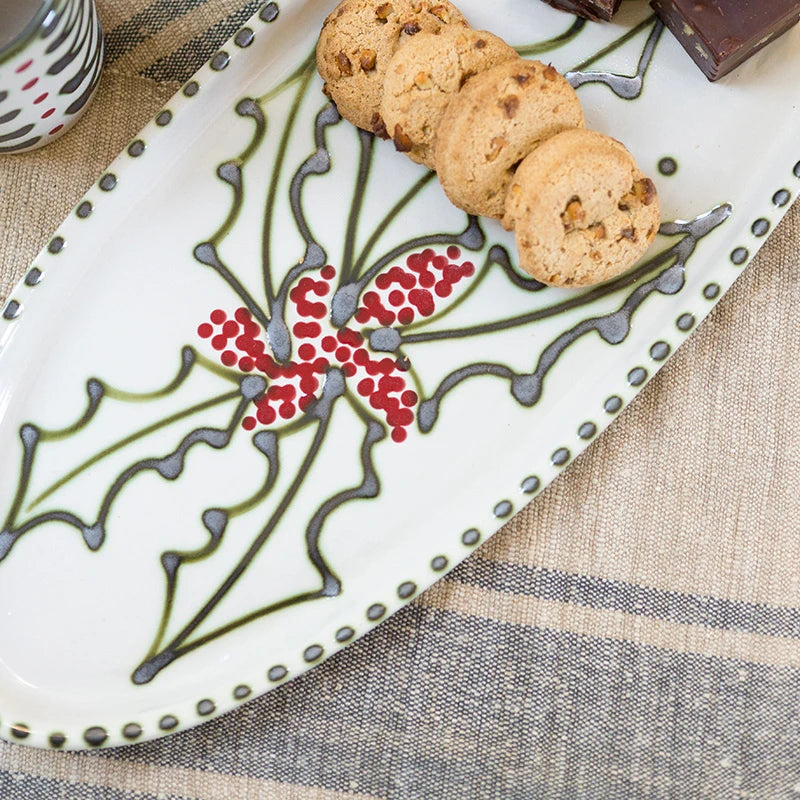 Louisville Stoneware Holly Graffiti Antipasto Tray with Bowl - A Taste of Kentucky