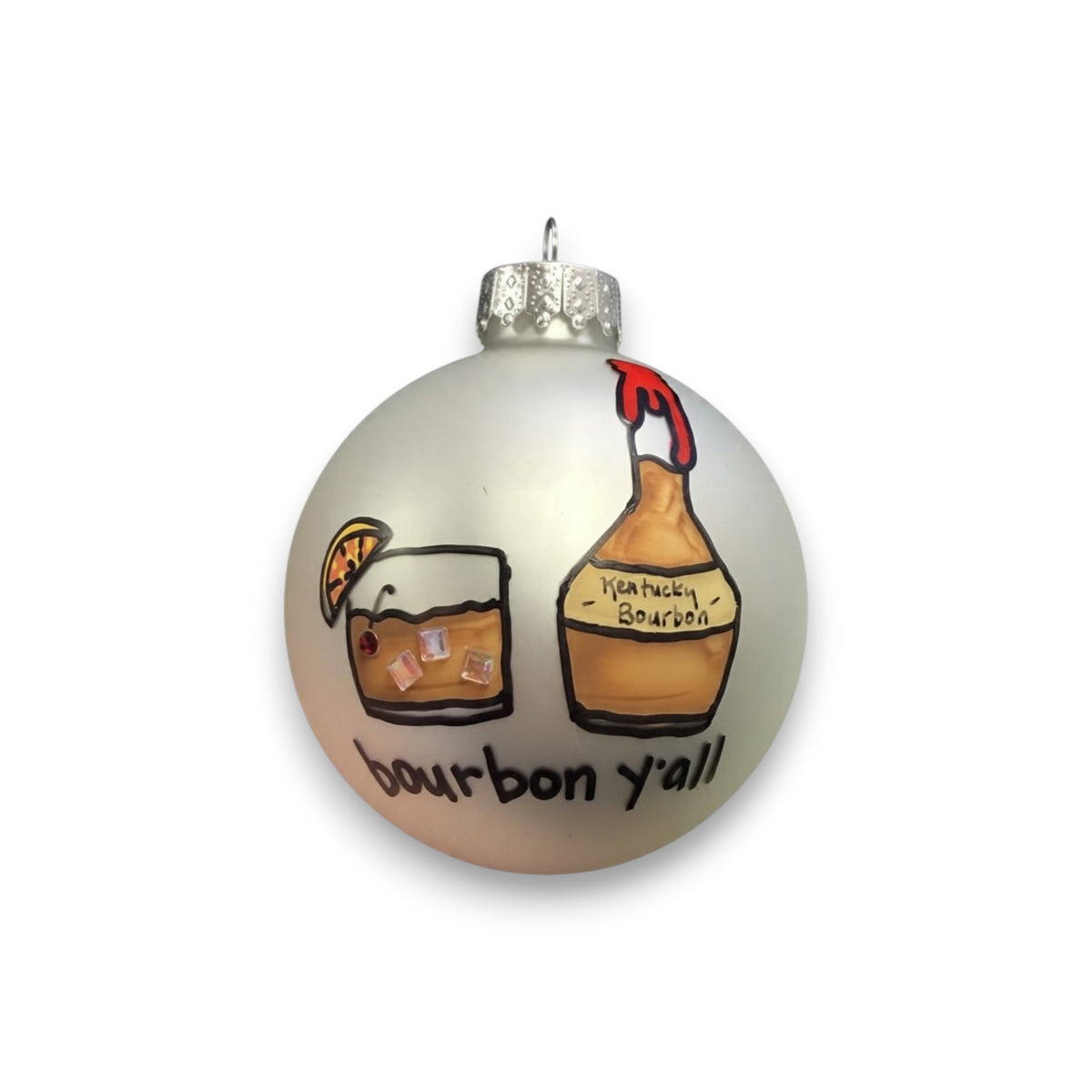 Bourbon Y'all Painted Ornaments