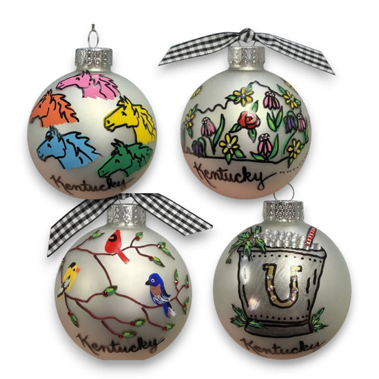 Kentucky Themed Hand Painted Ornaments