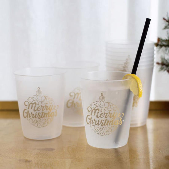 Merry Christmas Ornament Script Party Cups (set of 10) - A Taste of Kentucky