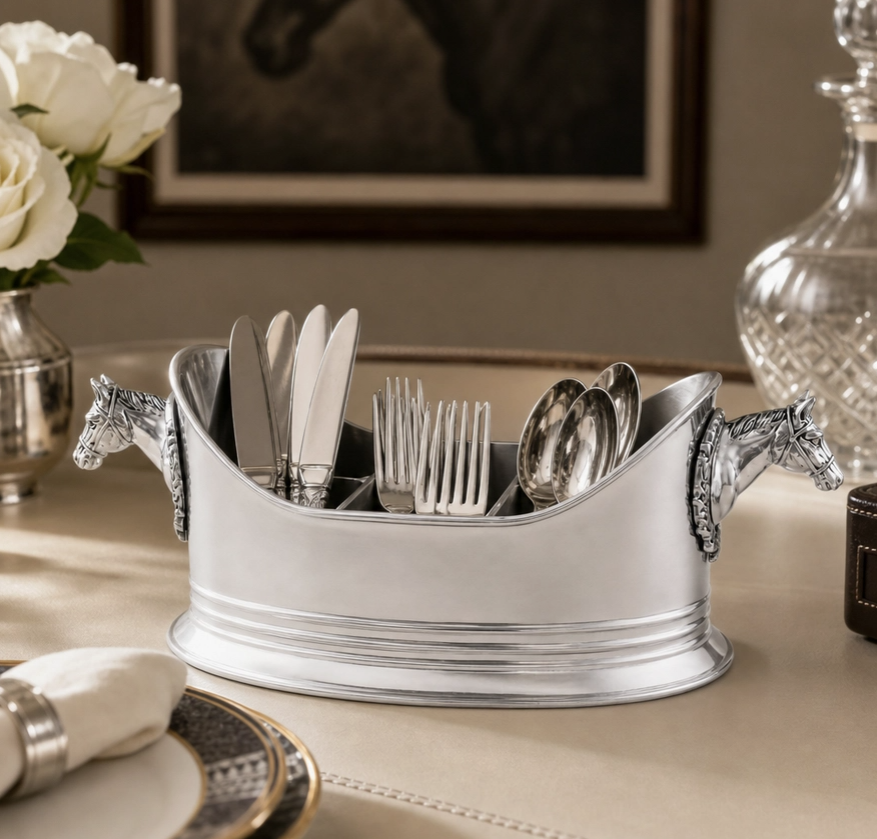 Horse Head Silverware Caddy