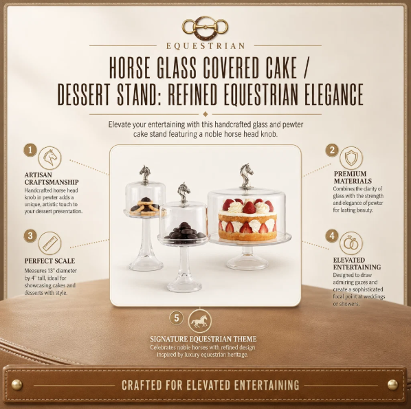 Horse Glass Covered Cake / Dessert Stand
