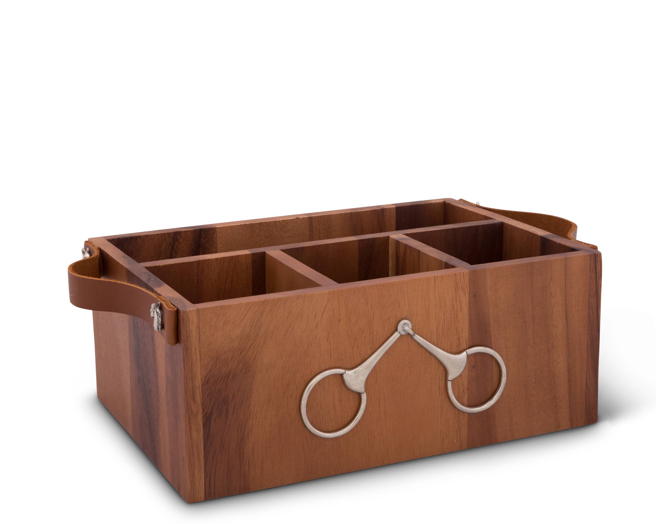 Horse Bits Leather Handles Flatware Caddy - A Taste of Kentucky