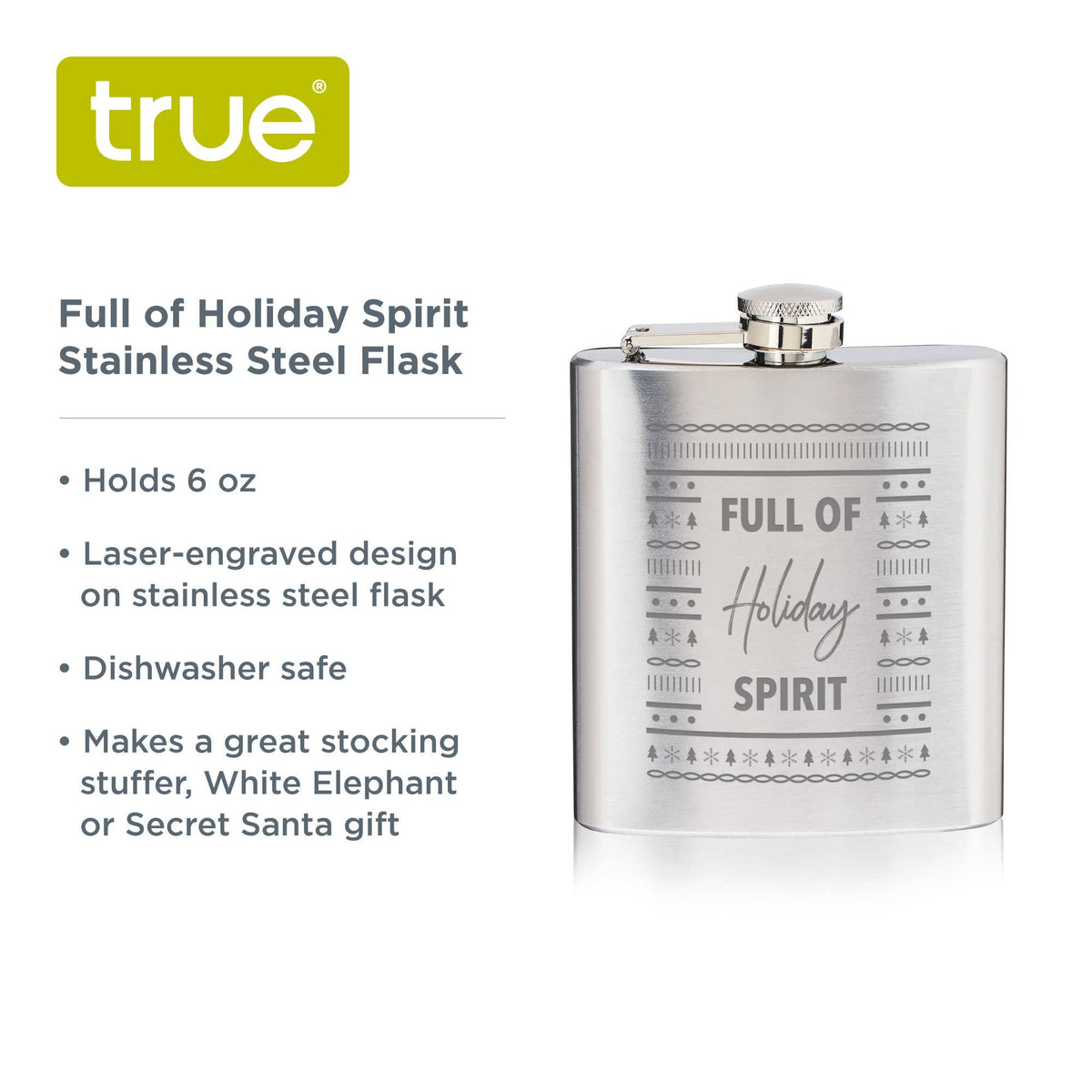 Stainless Steel Flask Full of Holiday Spirit - A Taste of Kentucky