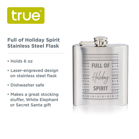 Stainless Steel Flask Full of Holiday Spirit - A Taste of Kentucky