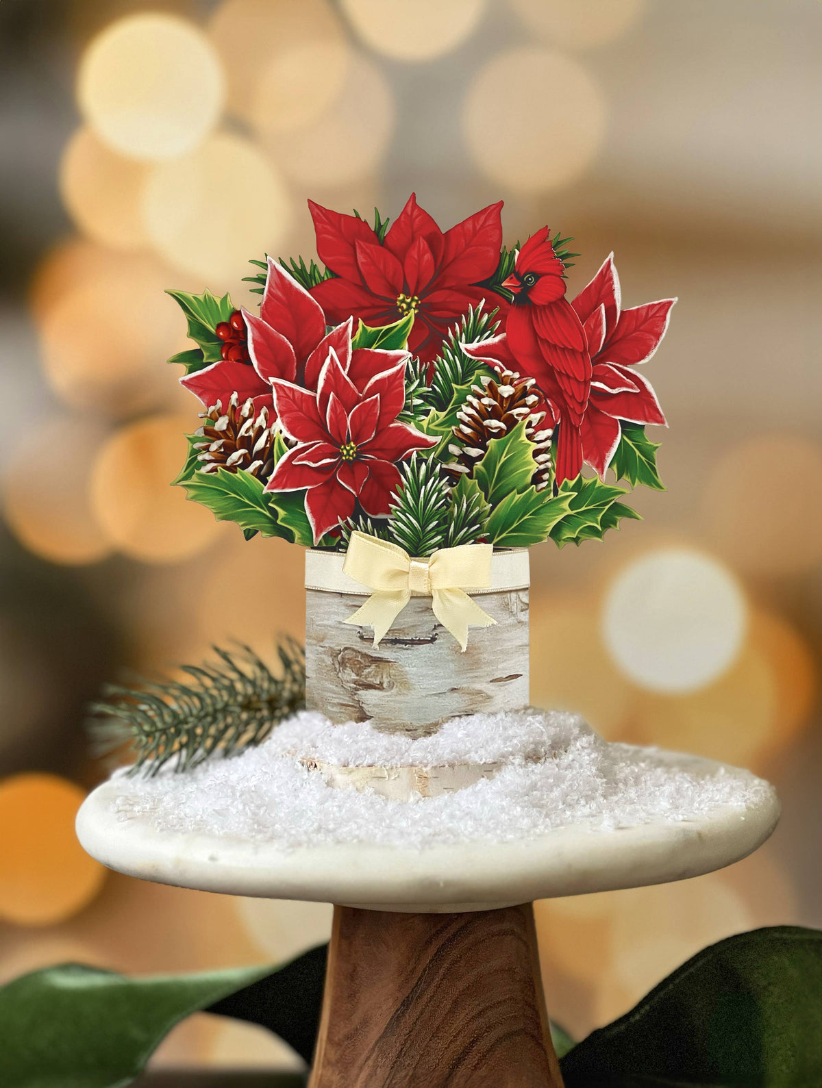 Mini Birch Poinsettia (10 Pop-up Greeting Cards) - A Taste of Kentucky