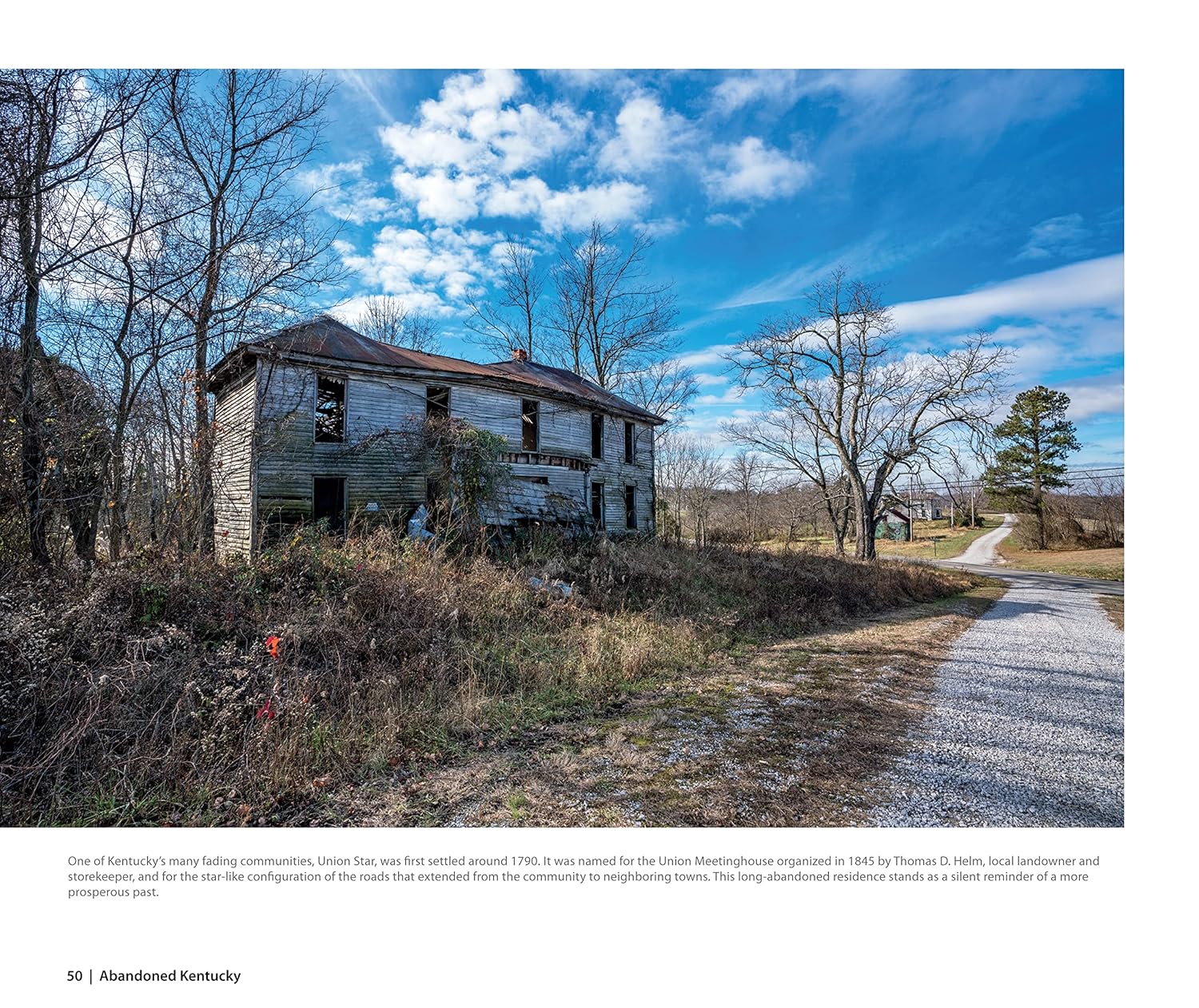 A detailed close-up of a photograph from the "Abandoned Kentucky" book, highlighting the textures of a forgotten place.