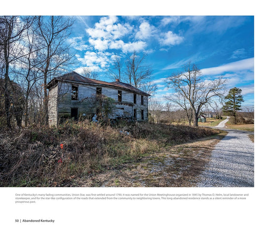 A detailed close-up of a photograph from the "Abandoned Kentucky" book, highlighting the textures of a forgotten place.