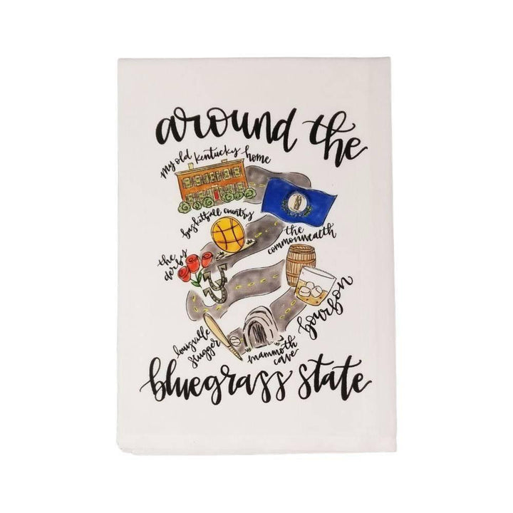 Around The Bluegrass State Tea Towel - A Taste of Kentucky
