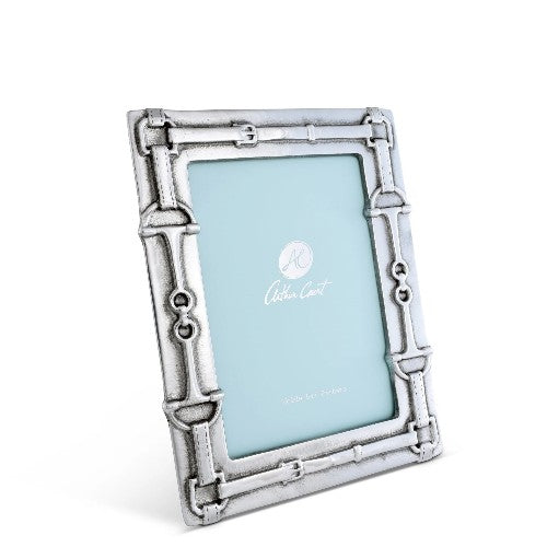 Arthur Court Equestrian Bit Photo Frame in 5x7 size featuring a tarnish-free aluminum alloy finish and elegant horse bit design.