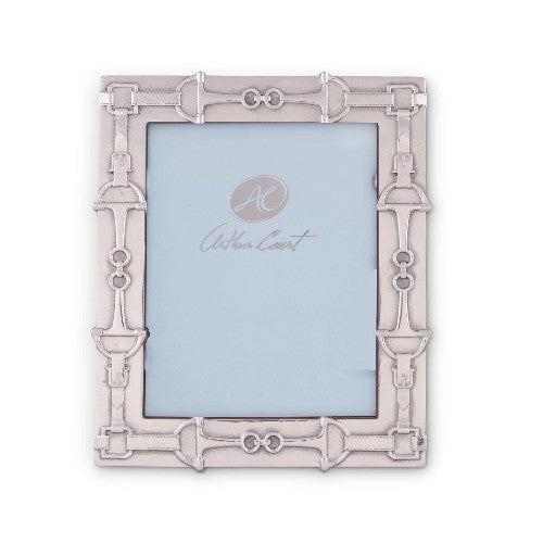 Arthur Court Equestrian Bit Photo Frame in 8x10 size with hand-engraved equestrian bit accents and luxury farmhouse style.