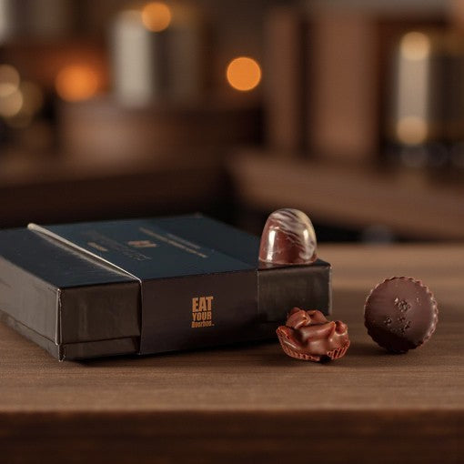 A gift box of 9 assorted artisan chocolates, perfect for gifting.