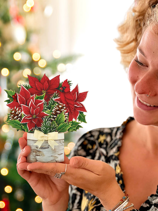 Mini Birch Poinsettia (10 Pop-up Greeting Cards) - A Taste of Kentucky