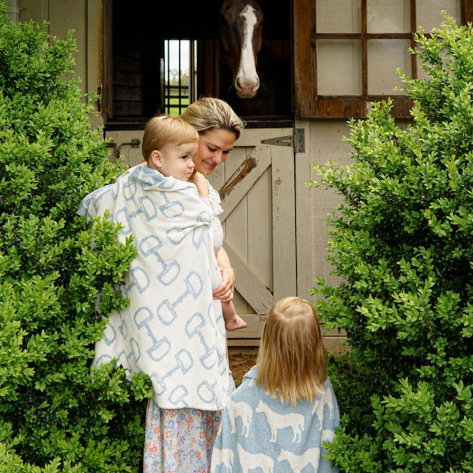 Baby Reversible Cotton Knit Blanket - Bit