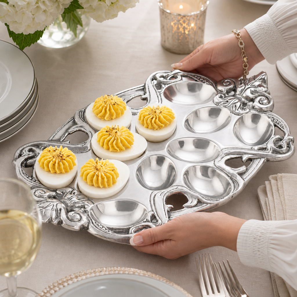 Fleur-De-Lis Deviled Egg Holder - A Taste of Kentucky