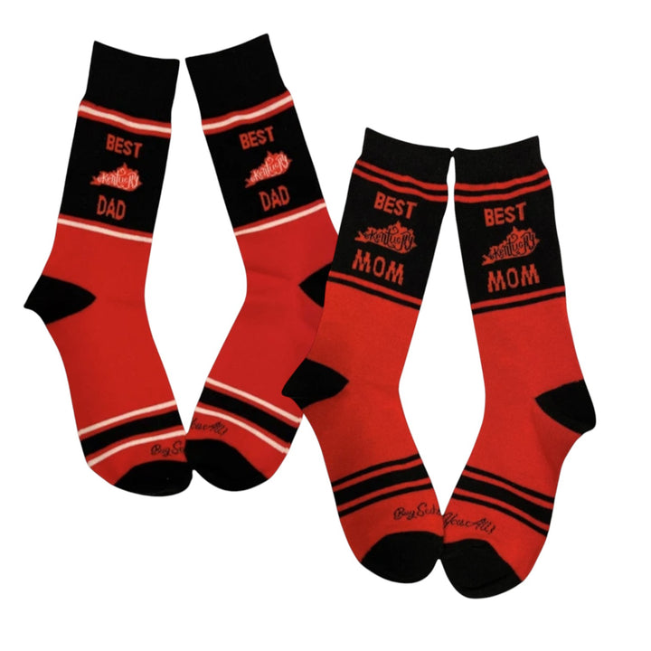 Best Kentucky Mom & Dad Novelty Crew Socks — Red & Black - A Taste of Kentucky