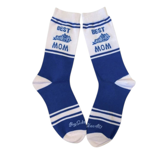 Best Kentucky Mom & Dad Crew Socks — Blue & White Gift Socks for Kentucky Parents - A Taste of Kentucky