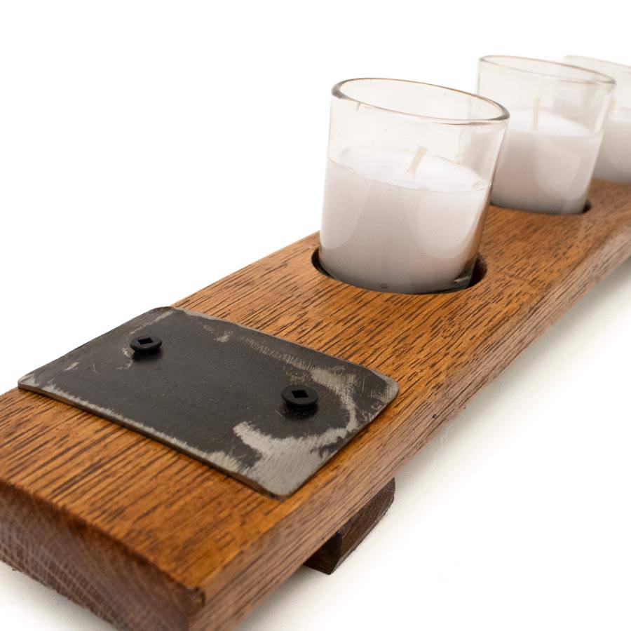Bourbon Barrel Stave Candle Holder - A Taste of Kentucky