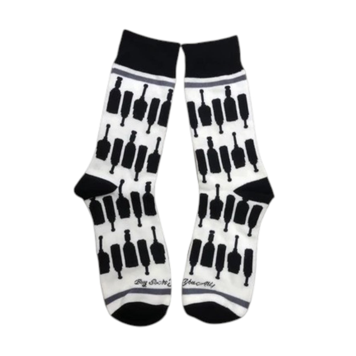 Bourbon Men's Novelty Crew Socks — I Love Bourbon & Bourbon Bottles Kentucky Gift