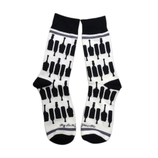 Bourbon Men's Novelty Crew Socks — I Love Bourbon & Bourbon Bottles Kentucky Gift
