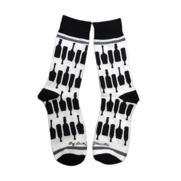Bourbon Men's Novelty Crew Socks — I Love Bourbon & Bourbon Bottles Kentucky Gift