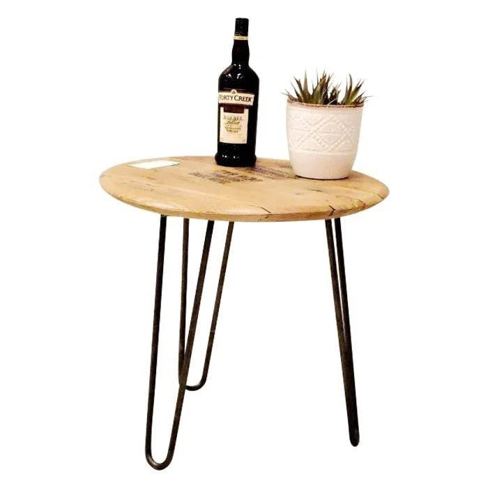 Bourbon Head Hairpin Leg Table 22" - A Taste of Kentucky