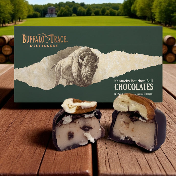 Buffalo Trace Kentucky Bourbon Balls | Premium Dark Chocolate & Pecan Confections - A Taste of Kentucky