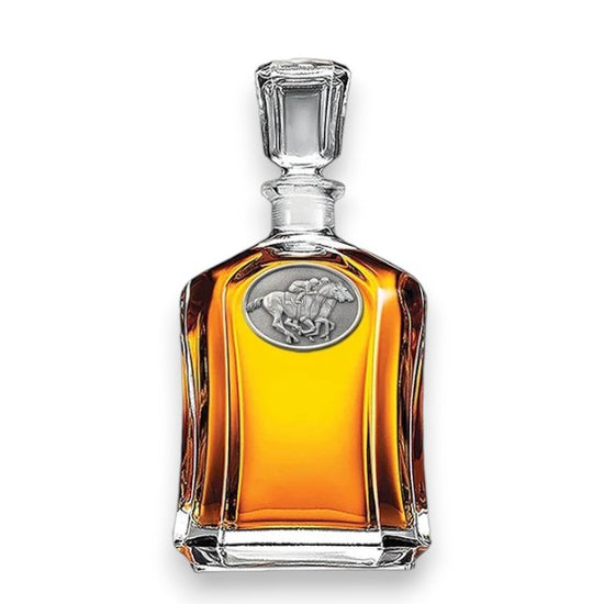 By A Nose Capitol Decanter | Horse Racing Pewter Glass Decanter