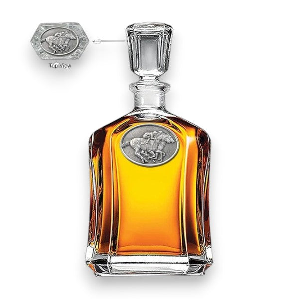 By A Nose Capitol Decanter | Horse Racing Pewter Glass Decanter