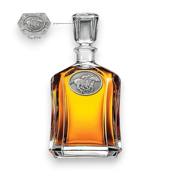 By A Nose Capitol Decanter | Horse Racing Pewter Glass Decanter