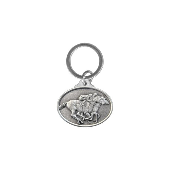 By A Nose Key Chain | Solid Pewter Horse Racing Key Chain