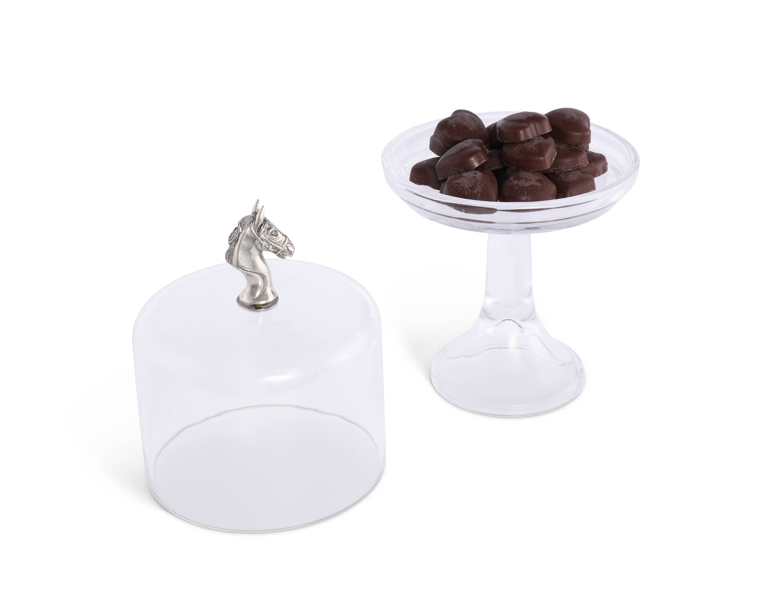 Horse Glass Covered Cake / Dessert Stand - A Taste of Kentucky