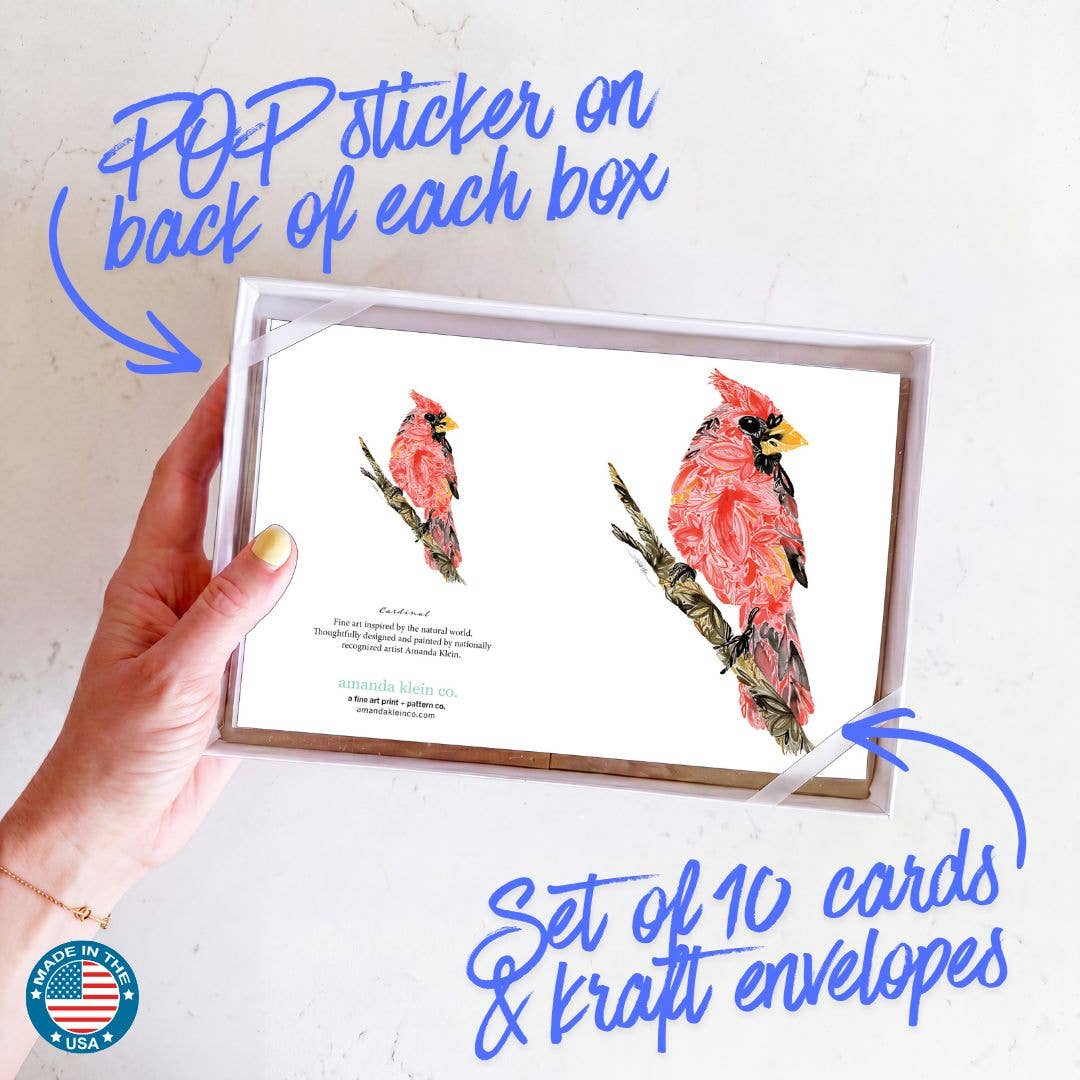 Cardinal II Notecards Box Set | Watercolor Stationery - A Taste of Kentucky