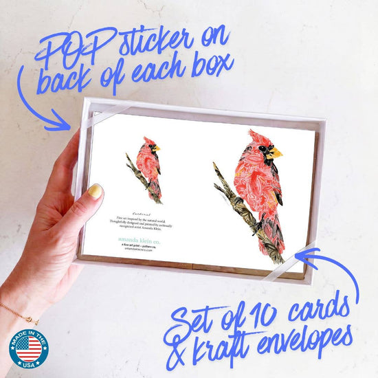 Cardinal II Notecards Box Set | Watercolor Stationery - A Taste of Kentucky